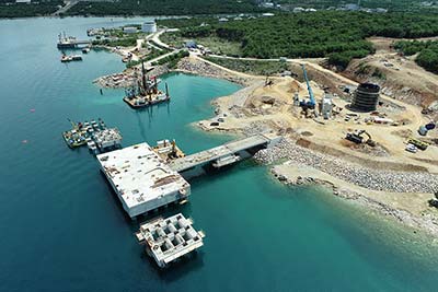 Construction of jetty and auxiliary facilities for LNG terminal